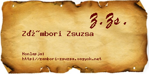Zámbori Zsuzsa névjegykártya